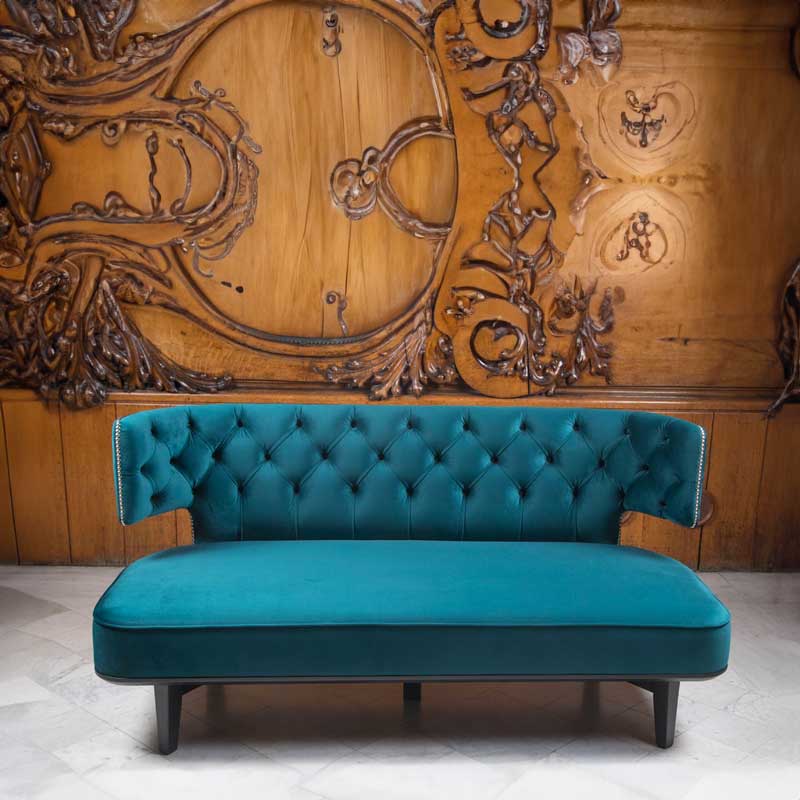 sofa sofia capitone tachuelas tapicería creativa
