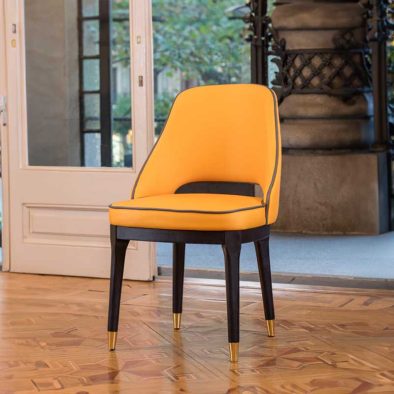 Silla menorca open lisa vivo amarillo tapicería creativa